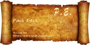 Paul Edit névjegykártya